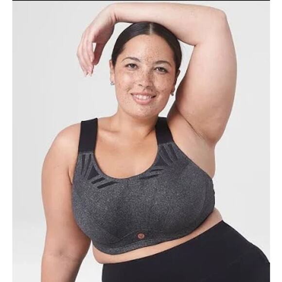 Livi Active Molded Underwire Sports Bra Size 42C Grey Black - Picture 1 of 7